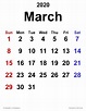 March 2020 Calendar | Templates for Word, Excel and PDF