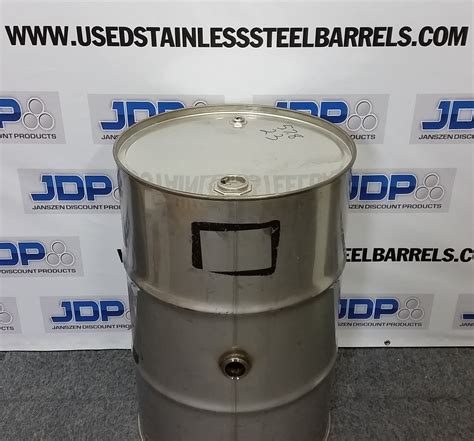 55 Gallon Used Stainless Steel Barrel 2 Fitting Middle Side Fitting