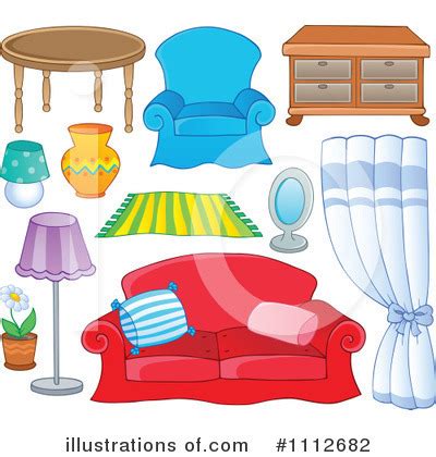 Things in the living room cliparts download. Furniture Clipart #1112682 - Illustration by visekart