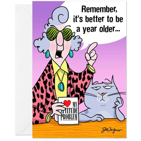 Maxine Better Old Than Pregnant Funny Birthday Card Greeting Cards