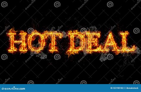 Hot Deal Burning Word Written Text In Flames Stock Illustration