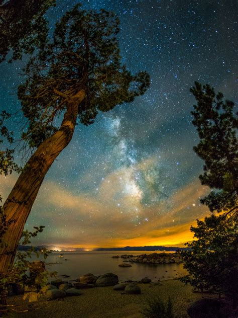 Milky Way Over Speedboat Beach Lake Tahoe Js Just Space