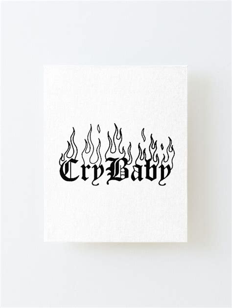 Lil Peep Cry Baby Tattoo On Fire Original Design Mounted Print By