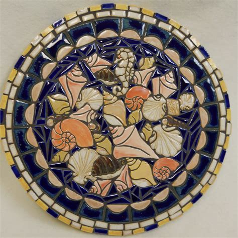 Sea Shells Mosaic Art Handmade Ceramic By Houseofwhisperingfir