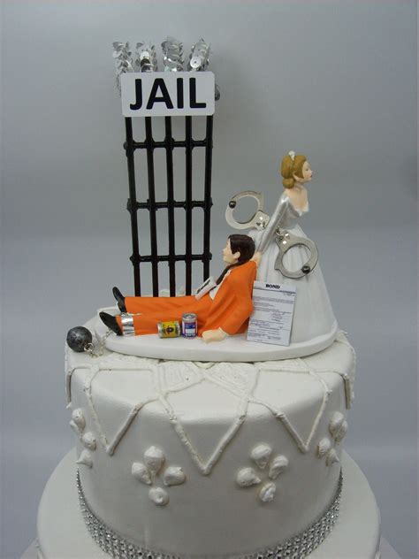 Stay Out Of Prison Or Jail Bride And Groom Wedding Cake Topper Etsy