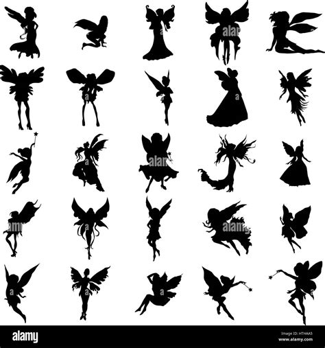 Fairy Silhouette Set Stock Vector Image And Art Alamy