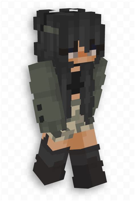 Black Hair Minecraft Skin