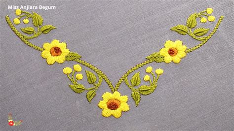 Very Easy Neck Designs Embroidery Neck Designs Embroidery Simple Neck