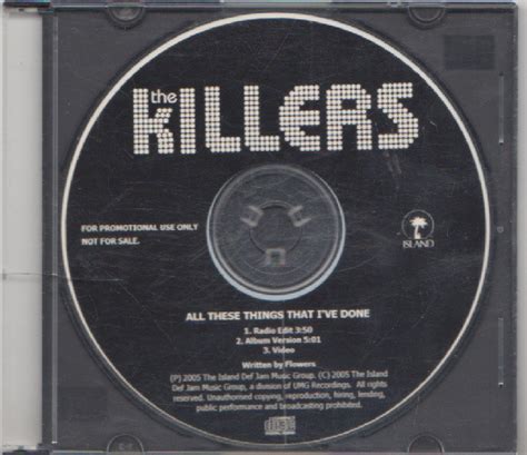 The Killers All These Things That Ive Done 2005 Cdr Discogs