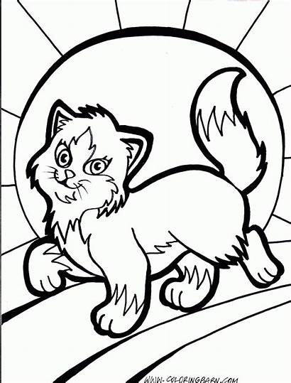 Coloring Cat Pages Printable Walking Puppy Cats
