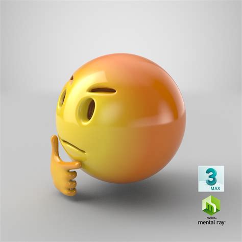 Emoji 23 Thinking Face 3d Model Turbosquid 1368529
