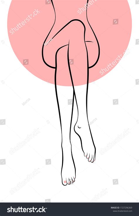 Vector Illustration Beautiful Long Naked Woman Stock Vector Royalty