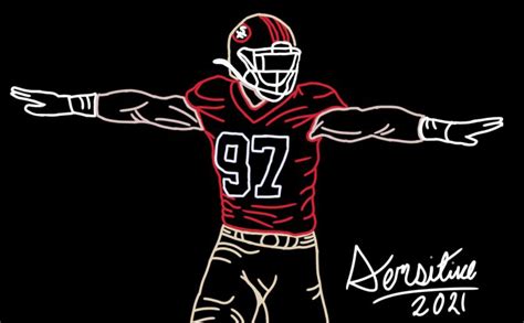 Nick Bosa Neon Drawing By Me 💯 R49ers