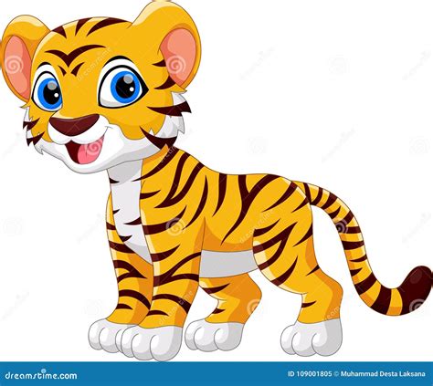 Illustration Of Cute Baby Tiger Cartoon Smile Royalty Free Stock Photo