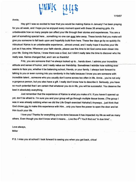 Sample Letter To A Daughter For Retreat