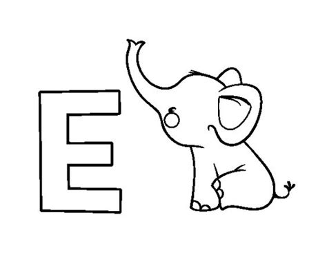 Desenho Para Colorir Da Letra E De Elefante