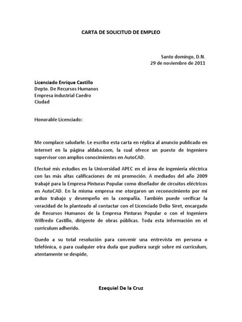 9 Carta De Solicitud De Empleo En Ingles 2k24