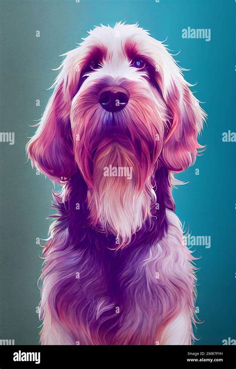 Funny Adorable Portrait Headshot Of Cute Doggy Otterhound Dog Breed