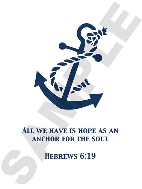 Printable Anchor Bible Verse Wall Art Nautical Hebrews 619 Etsy