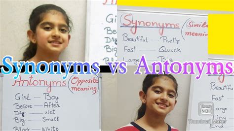 Learning Difference Between Synonyms And Antonyms In Easy Way Youtube