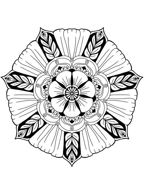 Free Flower Mandala Digital Printable 1 Easy Karyn Lewis Illustration