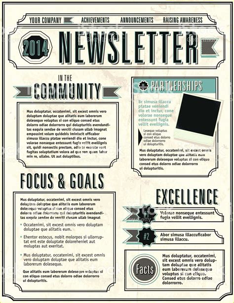 Company Newsletter Template Free Of Vector Illustration Of A Pany