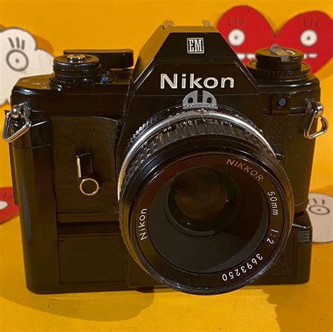 vintage nikon em 35mm slr single lens reflex all black film etsy single lens reflex single