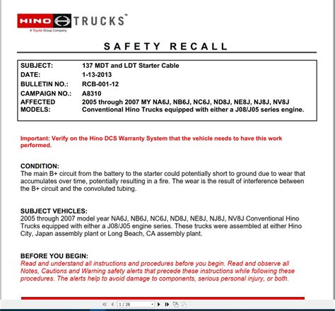 Using a unique emissions detection technique, cpm 700 series instruments maintain calibration because they are less affected by dirty or misaligned optics, or. HINO Truck Recall & Service Campaign All Series 2019_EN ...