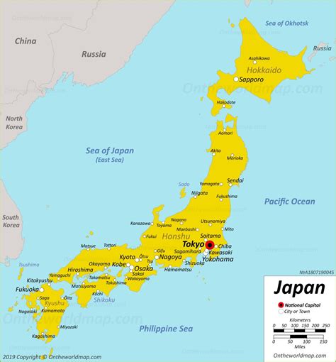 Japan Main Cities Map