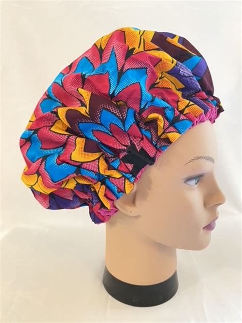 African Print Bonnet Satin Bonnet Natural Hair Bonnets For Etsy