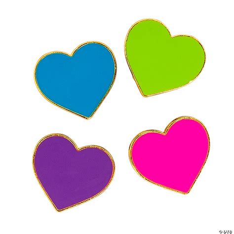 Colorful Heart Pins 12 Pc Oriental Trading