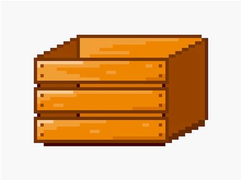 Premium Vector Wooden Box Pixel Art