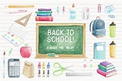 Watercolor Back to School Clipart | Education Illustrations ~ Creative ...