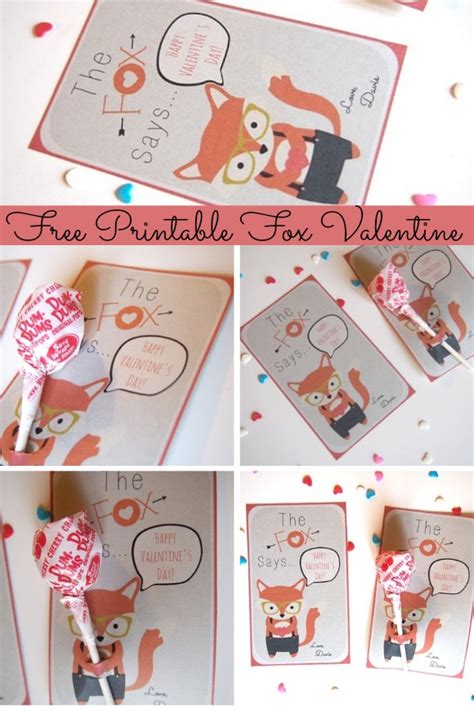 Free Printable Fox Valentines Go Grow Go