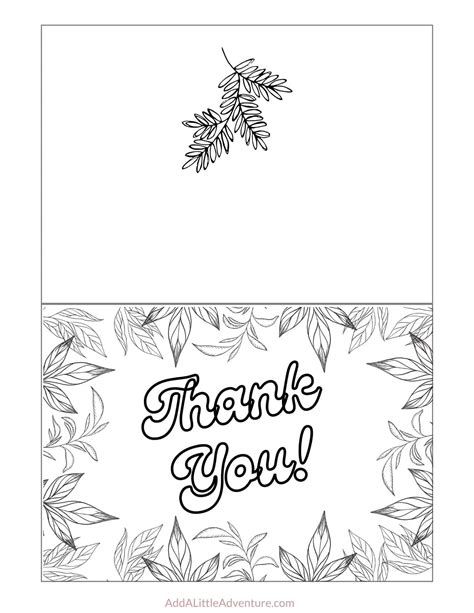 Free Printable Thank You Cards To Color Add A Little Adventure