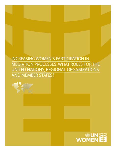 increasing women s participation in mediation processes what roles for the united nations