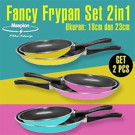 Have you been to airy waru pondok maspion sidoarjo? Maspion FANCY FRY PAN Set 2in1 - Teflon Warna 18cm dan