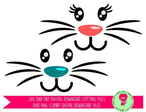 Bunny Rabbit Face Easter SVG / DXF Cutting Files For Cricut