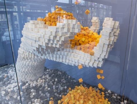 Awesome 35000 Handmade Paper Cubes Create Stunning 3d Pixel Sculptures