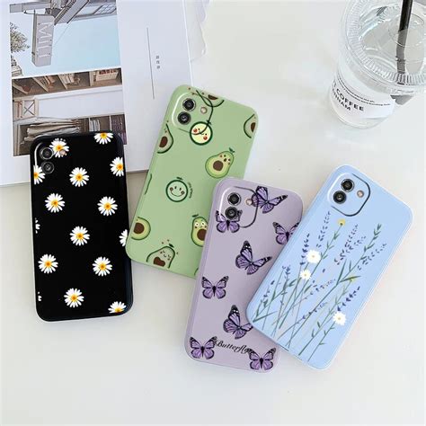 For Samsung Galaxy A03 4g Cute Flower Phone Case Mount Bag Silicone