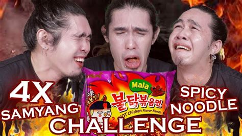 4X SPICY FIRE NOODLE CHALLENGE YouTube