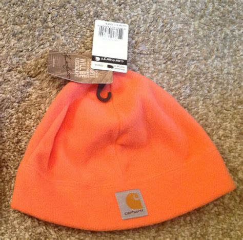 Carhartt Rn14806 Mens Fleece Beanie Hat Cap Light Orange One Size