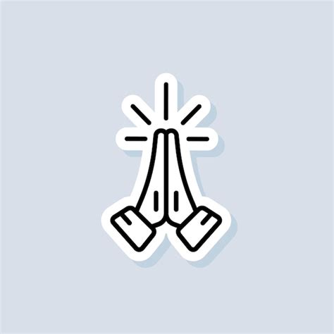 Premium Vector Pray Sticker Hands Folded In Prayer Icon Pray Logo