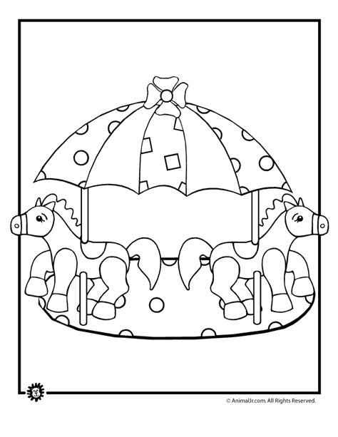 Select from 35870 printable crafts of cartoons, nature, animals, bible and many more. Horse Merry Go Round Coloring Page - Woo! Jr. Kids Activities