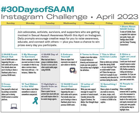 30 Days Of Saam Instagram Challenge 2023 National Sexual Violence