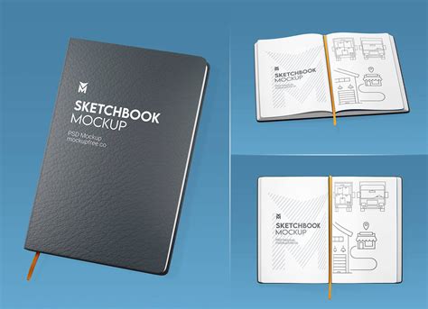 Free Sketchbook Mockup Psd Set Good Mockups