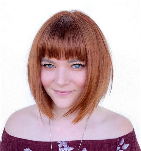 Straight A Line Bob With Bangs Round Face Haircuts Hairstyles For