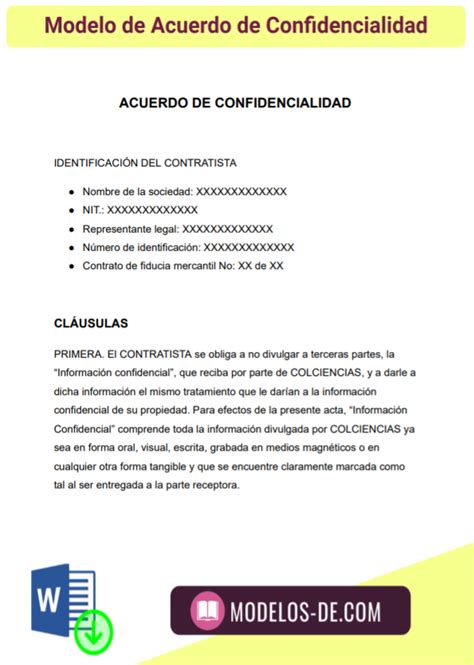 Modelo De Carta De Confidencialidad En Word Gratis Vrogue Co