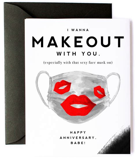 I Wanna Makeout Wyou Face Mask Funny Anniversary Card Etsy