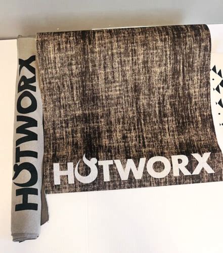 Hotworx Yoga Mat Brown Hemp Fiber X And Anti Slip Grey Towel X Lot EBay